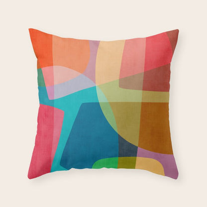 Colorful Modern Abstract Vibrant Colors Throw Pillow Gallery Image 4