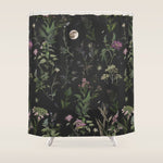Full Moon Forest - Nighttime Botanical Garden Shower Curtain Gallery Image 1