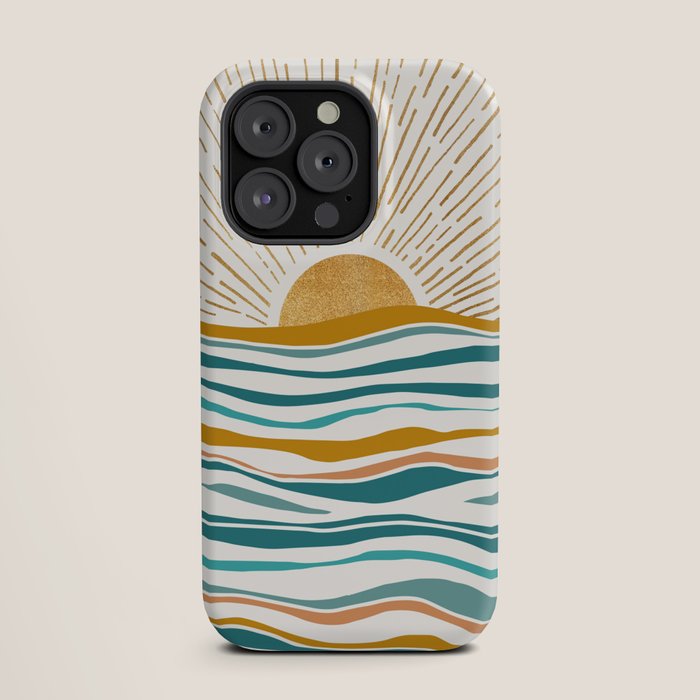 The Sun and The Sea - Gold and Teal iPhone Case Gallery Image 19