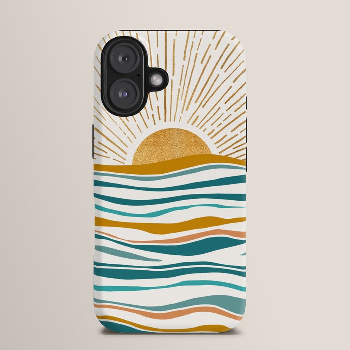The Sun and The Sea - Gold and Teal iPhone Case Gallery Image 13