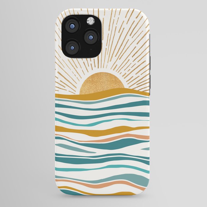 The Sun and The Sea - Gold and Teal iPhone Case Gallery Image 44