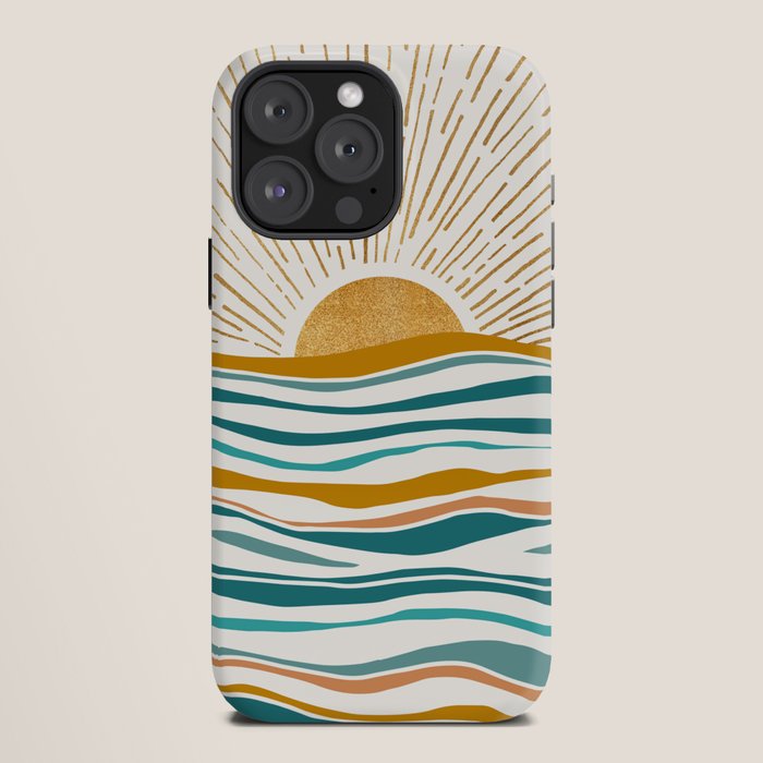 The Sun and The Sea - Gold and Teal iPhone Case Gallery Image 12