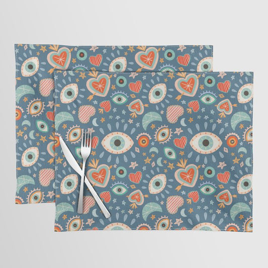 Written in the Stars | Milagros Hearts & Stars Placemat Gallery Image 1
