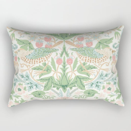 William Morris Strawberry Thief Cochineal Willow Rectangular Pillow Gallery Image 1