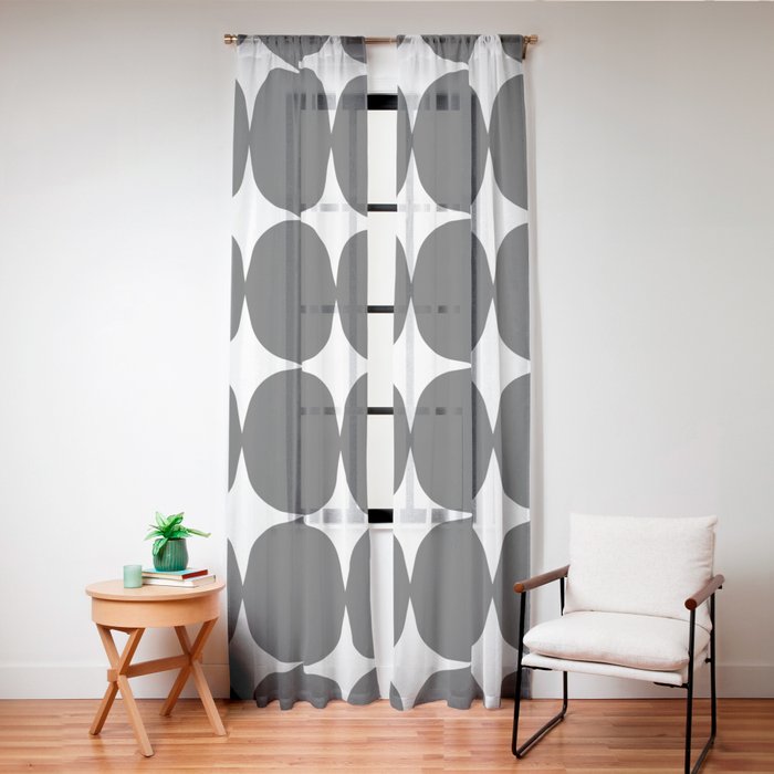 Retro '50s Shapes in Black and White Window Curtain Gallery Image 20