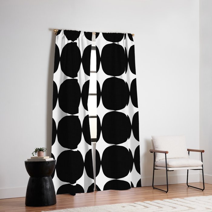 Retro '50s Shapes in Black and White Window Curtain Gallery Image 6