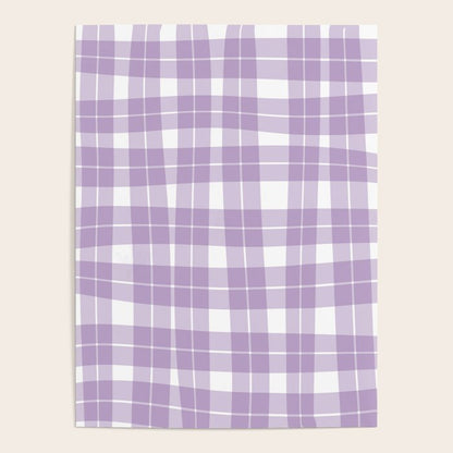 Wavy Plaid Lilac White Poster Gallery Image 3