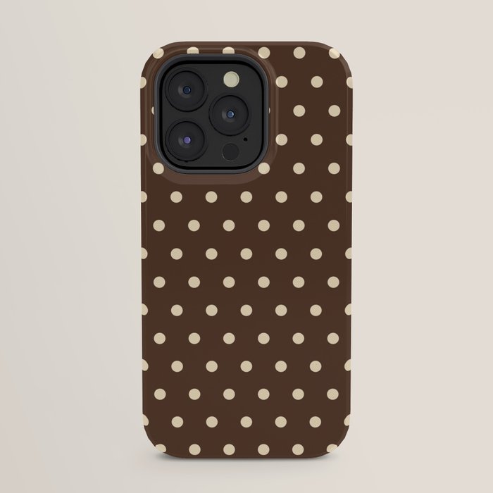 Vintage polka dots baroque brown & cream iPhone Case Gallery Image 23