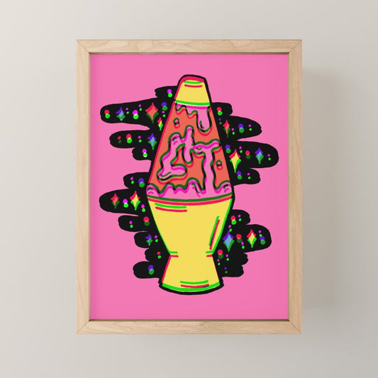 Lit Lava Lamp in pink in 3D Mini Art Print Gallery Image 1