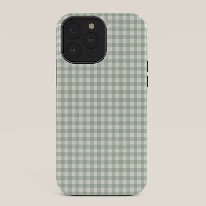 Gingham Plaid Pattern - Sage Green iPhone Case Gallery Image 36