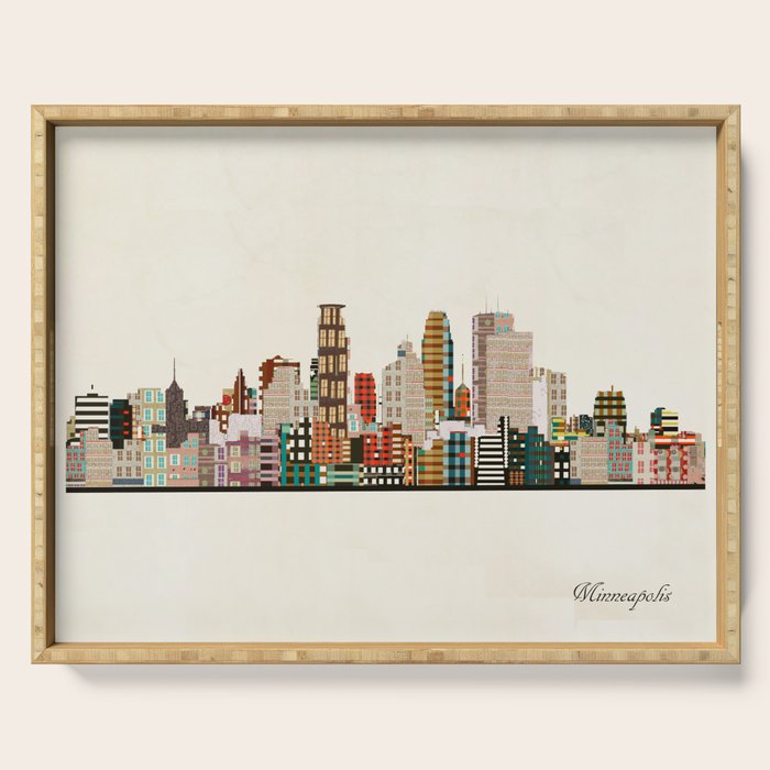 minneapolis skyline Serving Tray Gallery Image 1