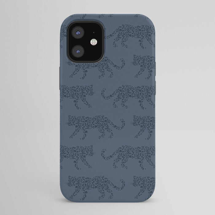 Leopard Parade - Dark Navy on Denim Blue iPhone Case Gallery Image 42