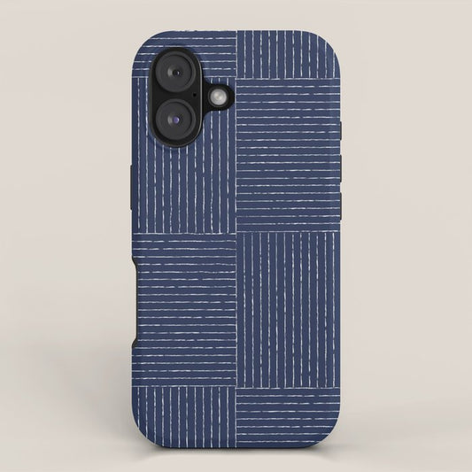 Lines III (Navy) iPhone Case Gallery Image 1