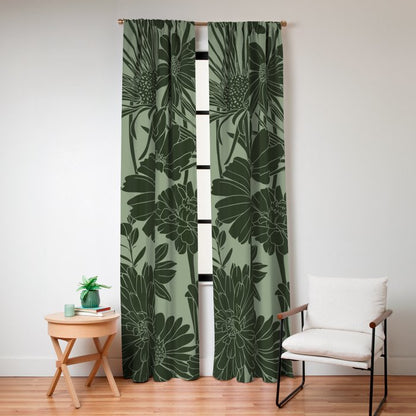 Floral Prints, Dark Green, Colour Prints Window Curtain Gallery Image 4