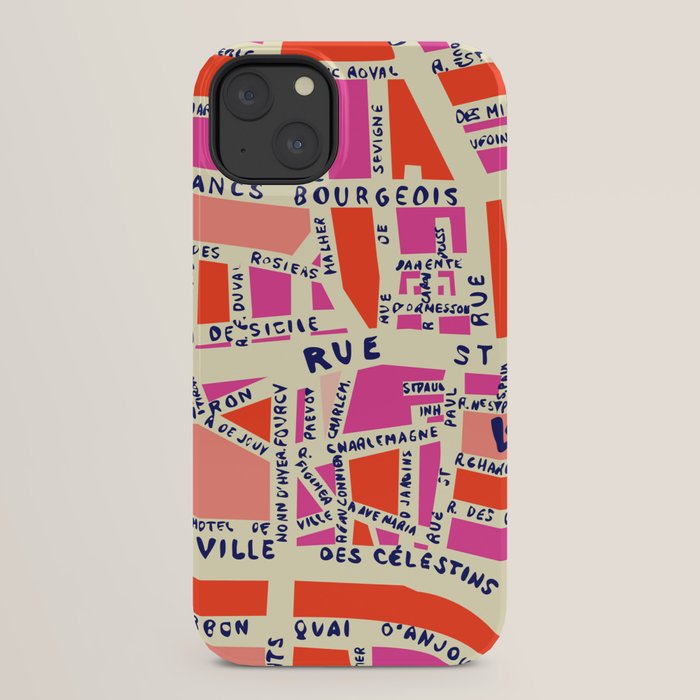 paris map pink iPhone Case Gallery Image 22