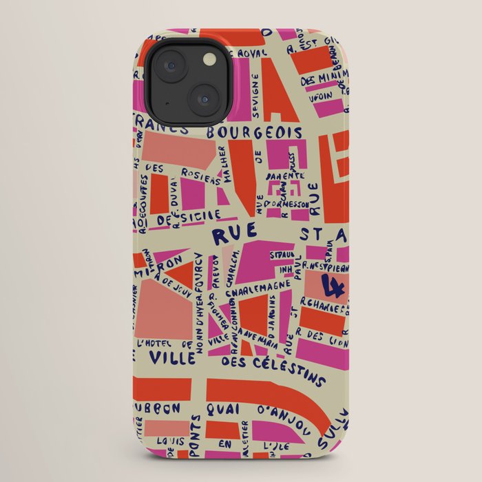 paris map pink iPhone Case Gallery Image 26