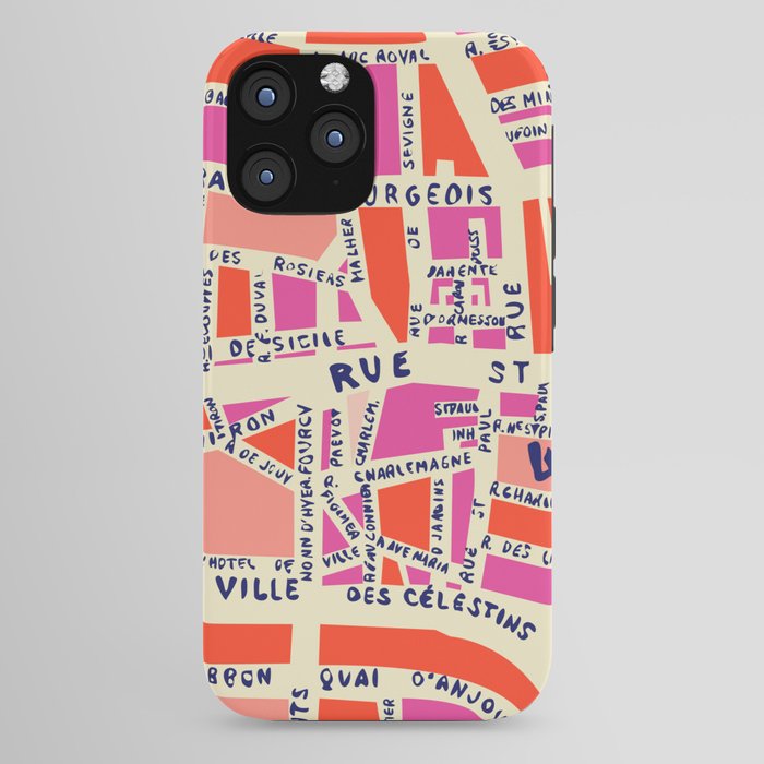 paris map pink iPhone Case Gallery Image 44