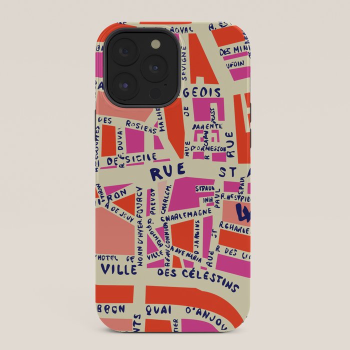 paris map pink iPhone Case Gallery Image 36