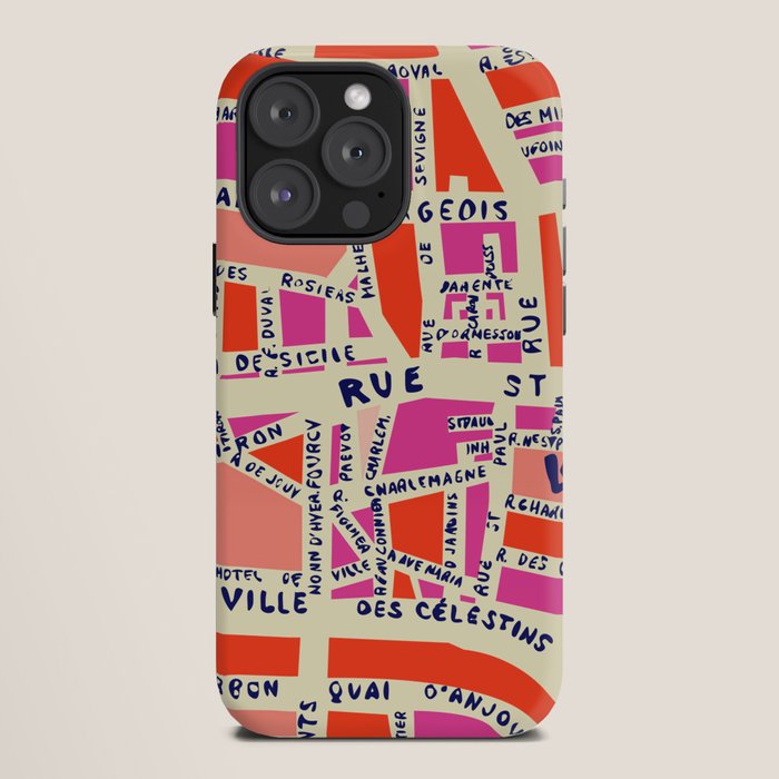 paris map pink iPhone Case Gallery Image 12