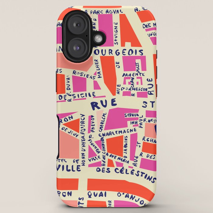 paris map pink iPhone Case Gallery Image 5