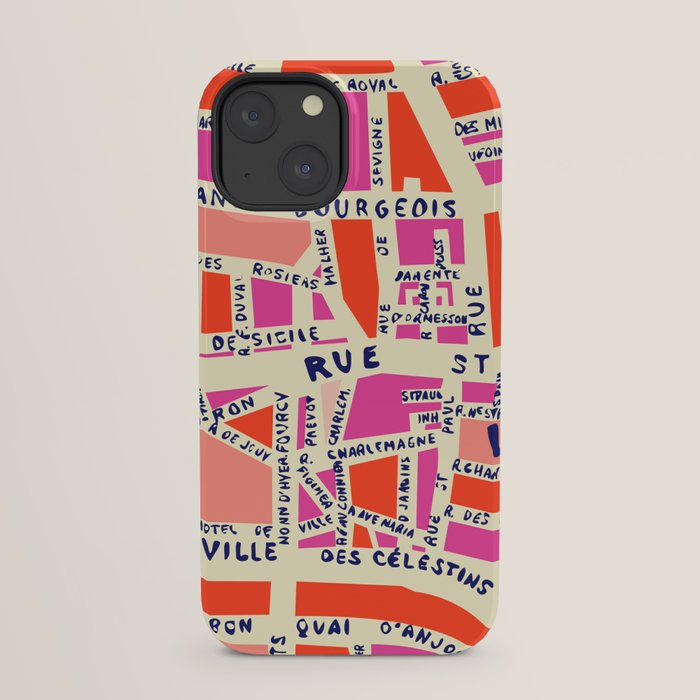 paris map pink iPhone Case Gallery Image 21