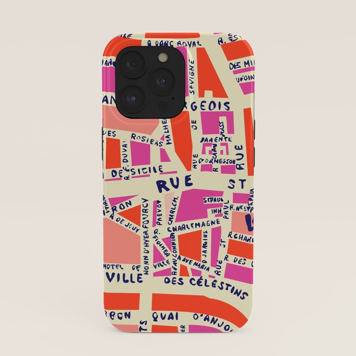 paris map pink iPhone Case Gallery Image 39