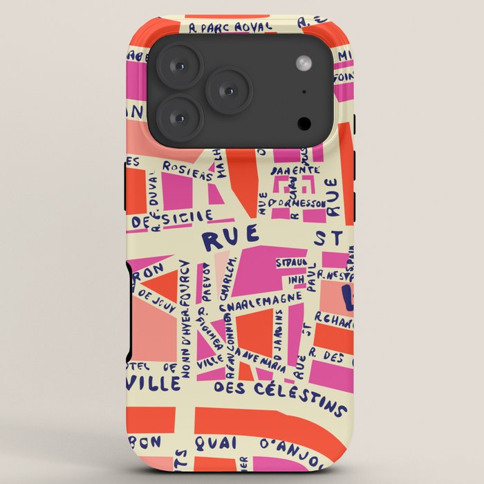 paris map pink iPhone Case Gallery Image 7