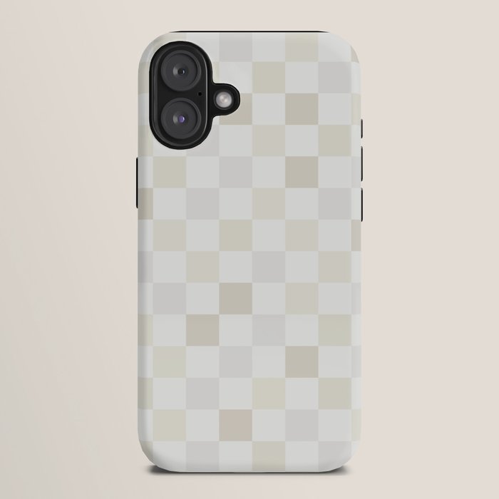 Checkerboard Check Pattern in Pale Light Neutral Beige White Tones iPhone Case Gallery Image 10