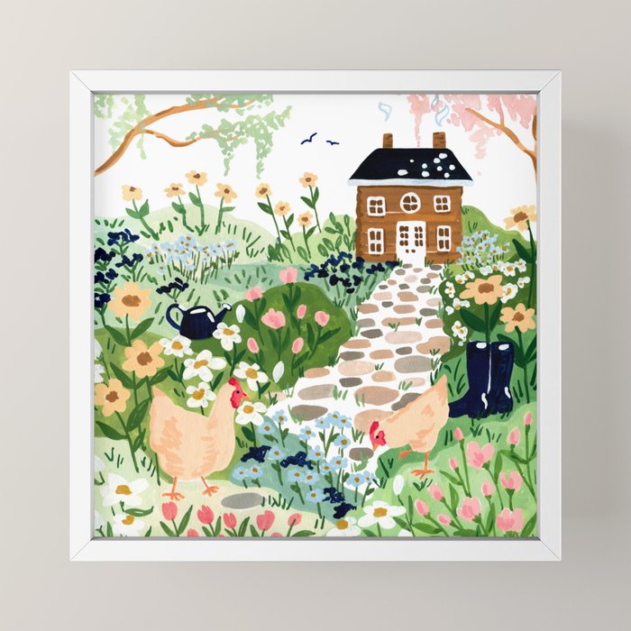 Chickens in the Garden Mini Art Print Gallery Image 4