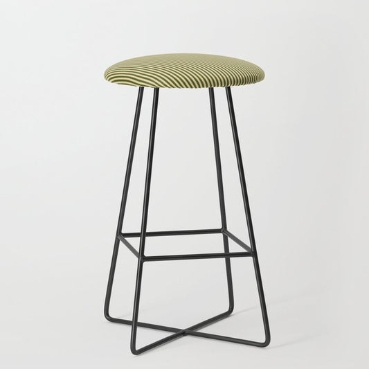 Tan & Dark Olive Green Colored Striped Pattern Stool Gallery Image 1