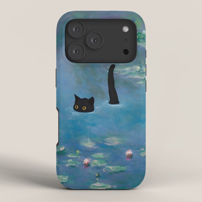 Cat Monet Waterlily iPhone Case Gallery Image 3