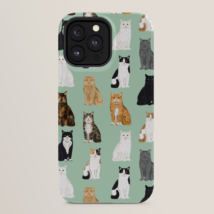 Cat breeds pattern kitty kittens cats tabby siamese white tortoiseshell iPhone Case Gallery Image 24