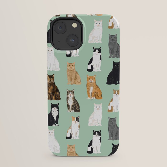 Cat breeds pattern kitty kittens cats tabby siamese white tortoiseshell iPhone Case Gallery Image 21