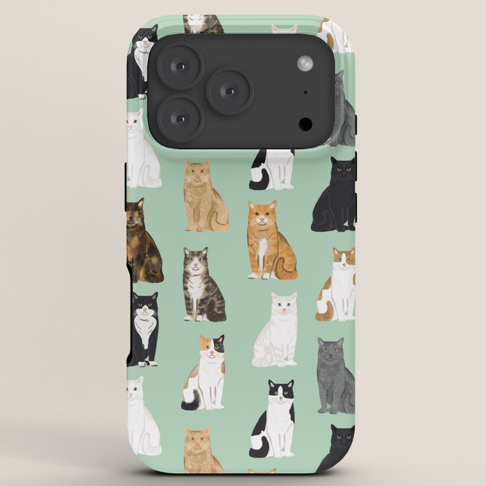 Cat breeds pattern kitty kittens cats tabby siamese white tortoiseshell iPhone Case Gallery Image 7