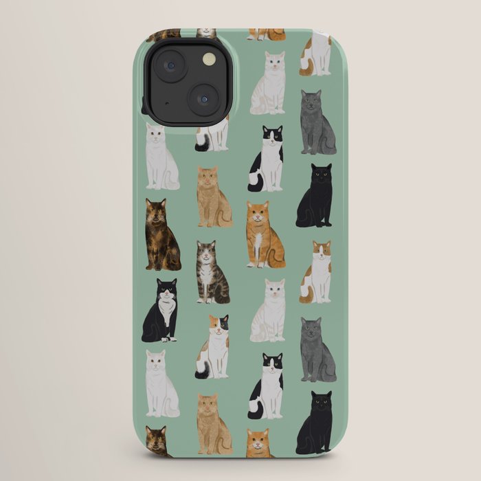 Cat breeds pattern kitty kittens cats tabby siamese white tortoiseshell iPhone Case Gallery Image 26
