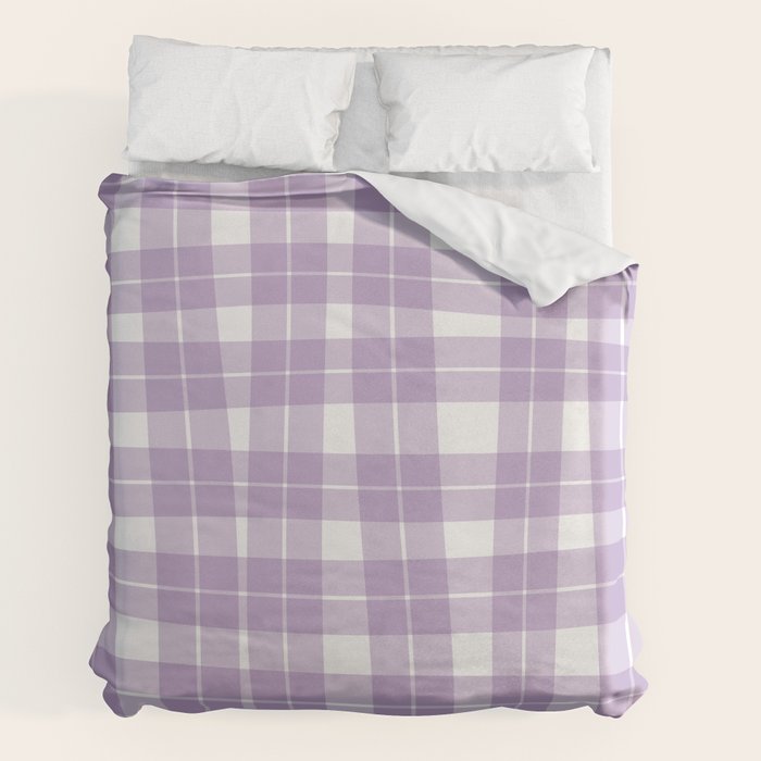 Wavy Plaid Lilac White Duvet Cover Gallery Image 7