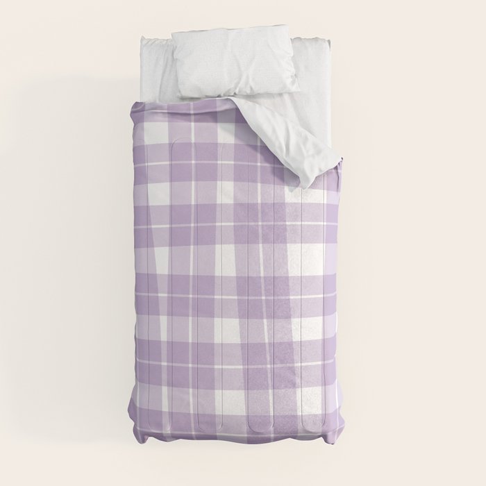 Wavy Plaid Lilac White Comforter Gallery Image 9