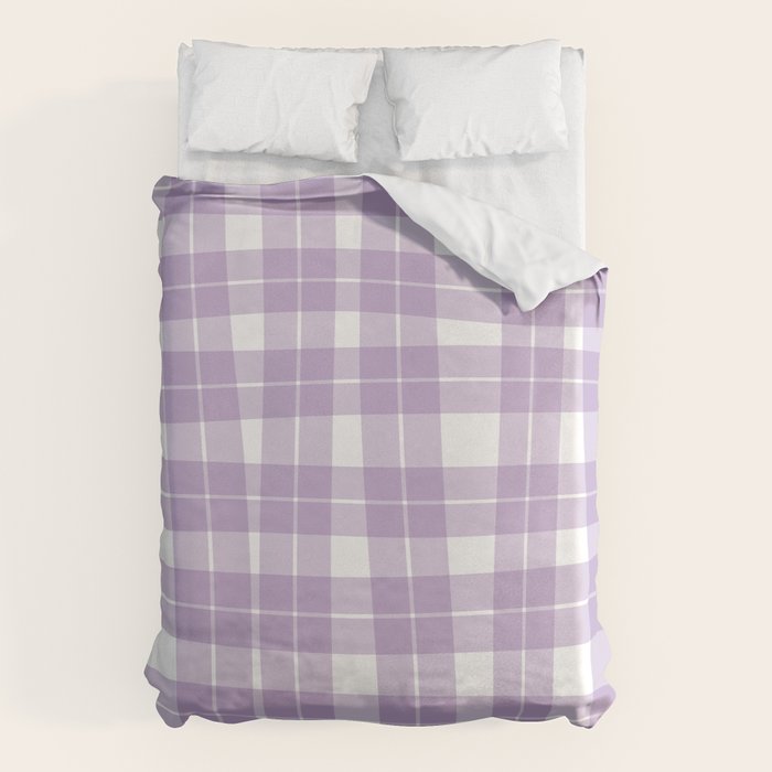 Wavy Plaid Lilac White Duvet Cover Gallery Image 6
