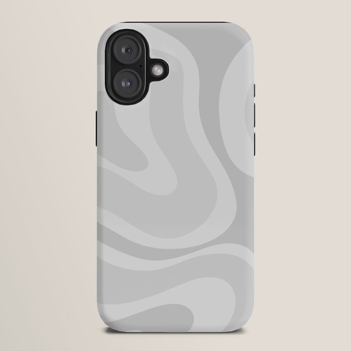 Modern Retro Liquid Swirl Abstract in Pale Grey iPhone Case Gallery Image 10