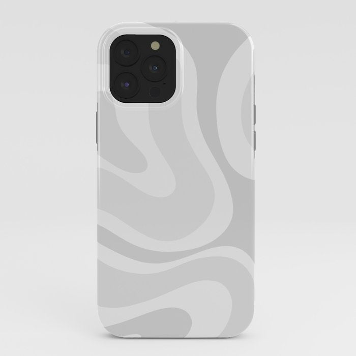 Modern Retro Liquid Swirl Abstract in Pale Grey iPhone Case Gallery Image 40