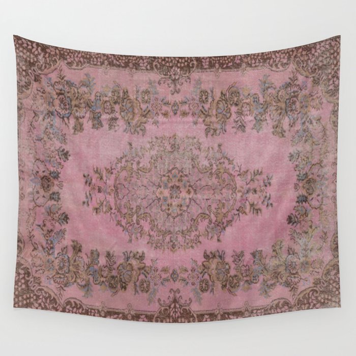 pink oriental vintage carpet Wall Tapestry Gallery Image 4