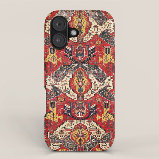 Dragon Sumakh Antique East Caucasus Kuba Rug Print iPhone Case Gallery Image 1