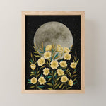 Moon Greeting- Yellow Evening Primrose Mini Art Print Gallery Image 1