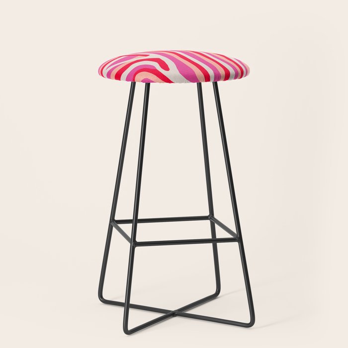 pink zebra stripes Stool Gallery Image 1