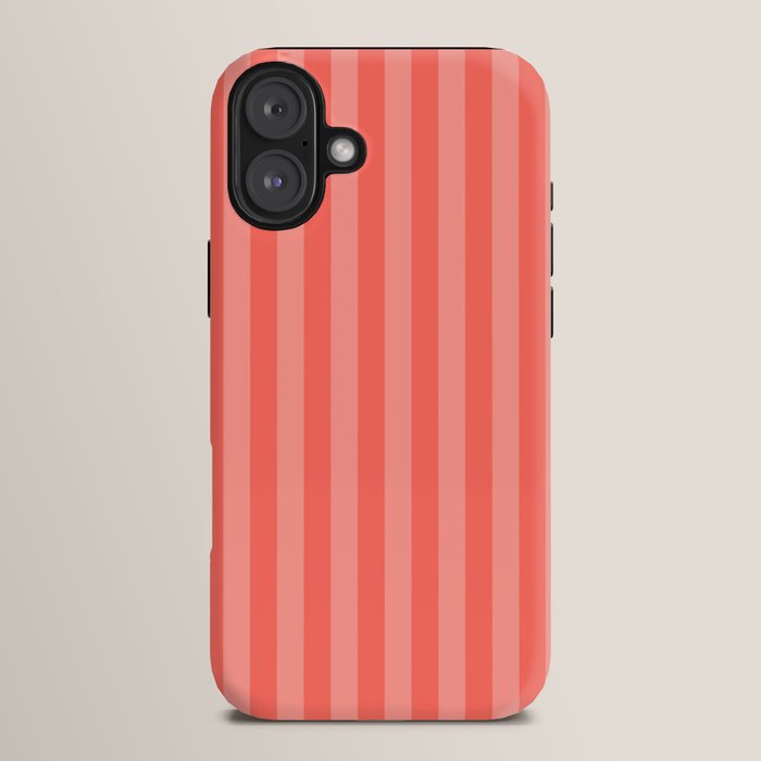 Coral Pink Thin Vertical Stripes iPhone Case Gallery Image 14