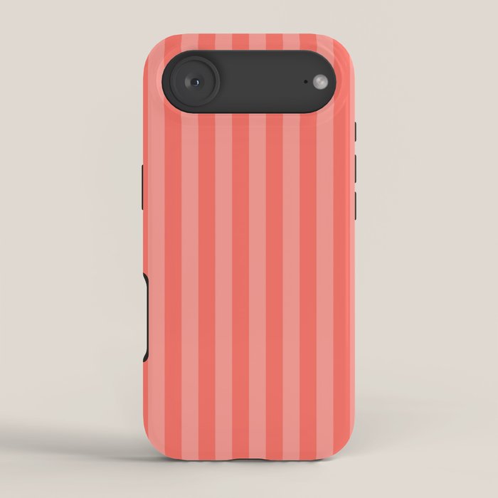 Coral Pink Thin Vertical Stripes iPhone Case Gallery Image 2
