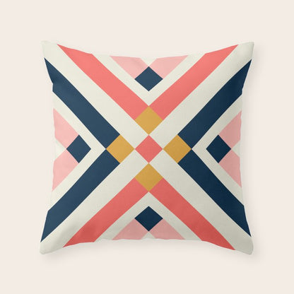 Bold Geometric Quilt Block Throw Pillow Gallery Image 5