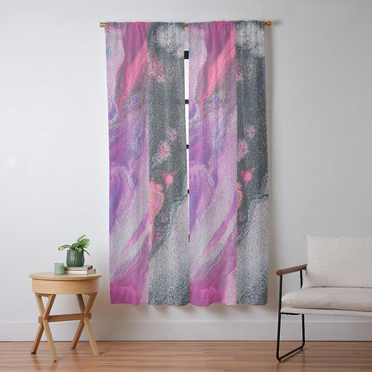 Bursting with Cosmic Joy Abstract Painting Window Curtain Gallery Image 9