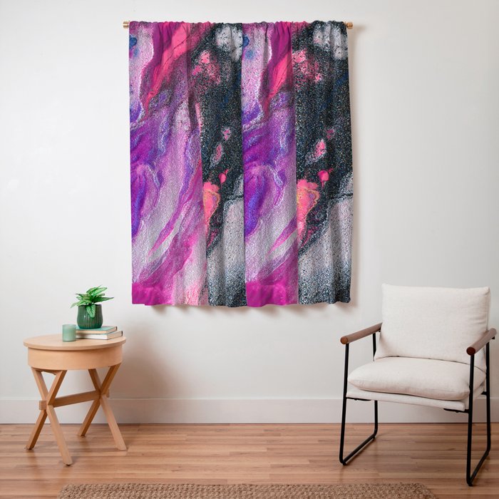 Bursting with Cosmic Joy Abstract Painting Window Curtain Gallery Image 3