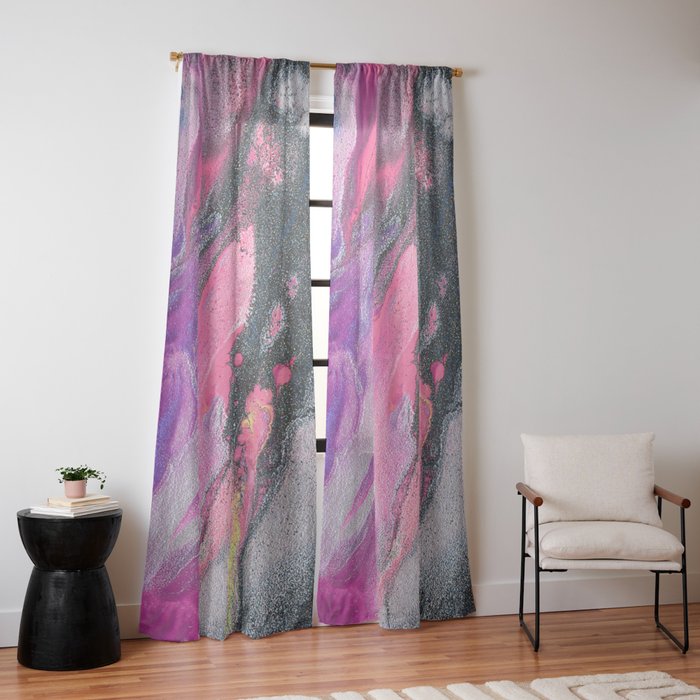 Bursting with Cosmic Joy Abstract Painting Window Curtain Gallery Image 14